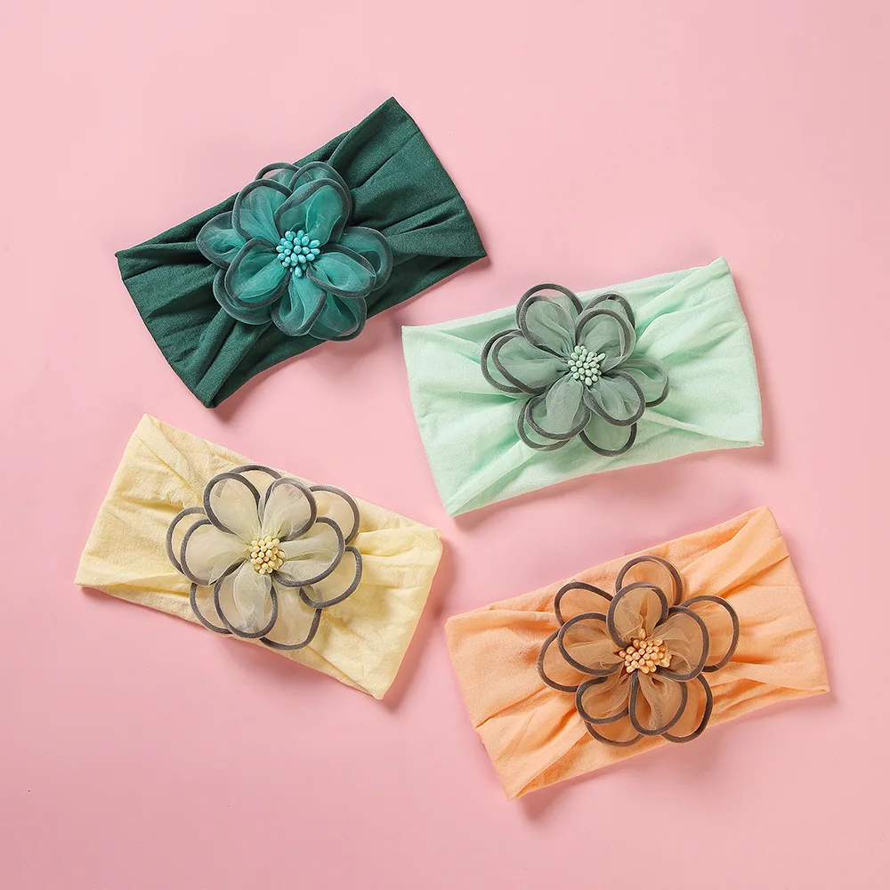 

2021 Baby New Accessories 1Pcs/Sets Newborn Baby Girl Toddler Lace Big Bow Flower Hair Band Headwear Kids Bling Bling Headband