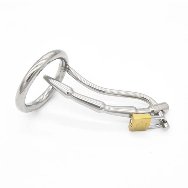 Chaste Bird Stainless Steel Male Chastity Device with Urinary Plug,Cock Cage,Virginity Lock,Penis Ring,Penis Lock,Cock Ring A110