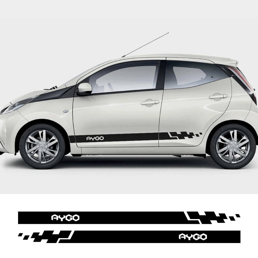 Both Side Car Stickers Auto Vinyl Wrap Racing Stripes Decals Automobiles For Toyota Aygo Car DIY Styling Tuning Car Accessories