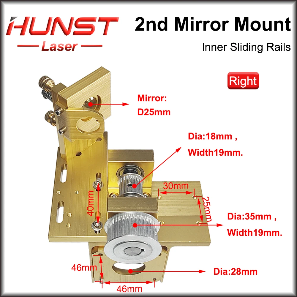 Imagem -02 - Hunst Laser Gravação e Máquina de Corte Acessórios Eixo x Motor Base Refletor Suporte Synchronous Conjunto Roda Co2