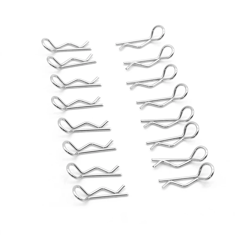 100Pcs silvery Universal Stainless Steel Body Shell R Clips Pin for 1/16 1/10 1/8 1/5 RC Model Car HSP Axial HPI Traxxas Tamiya