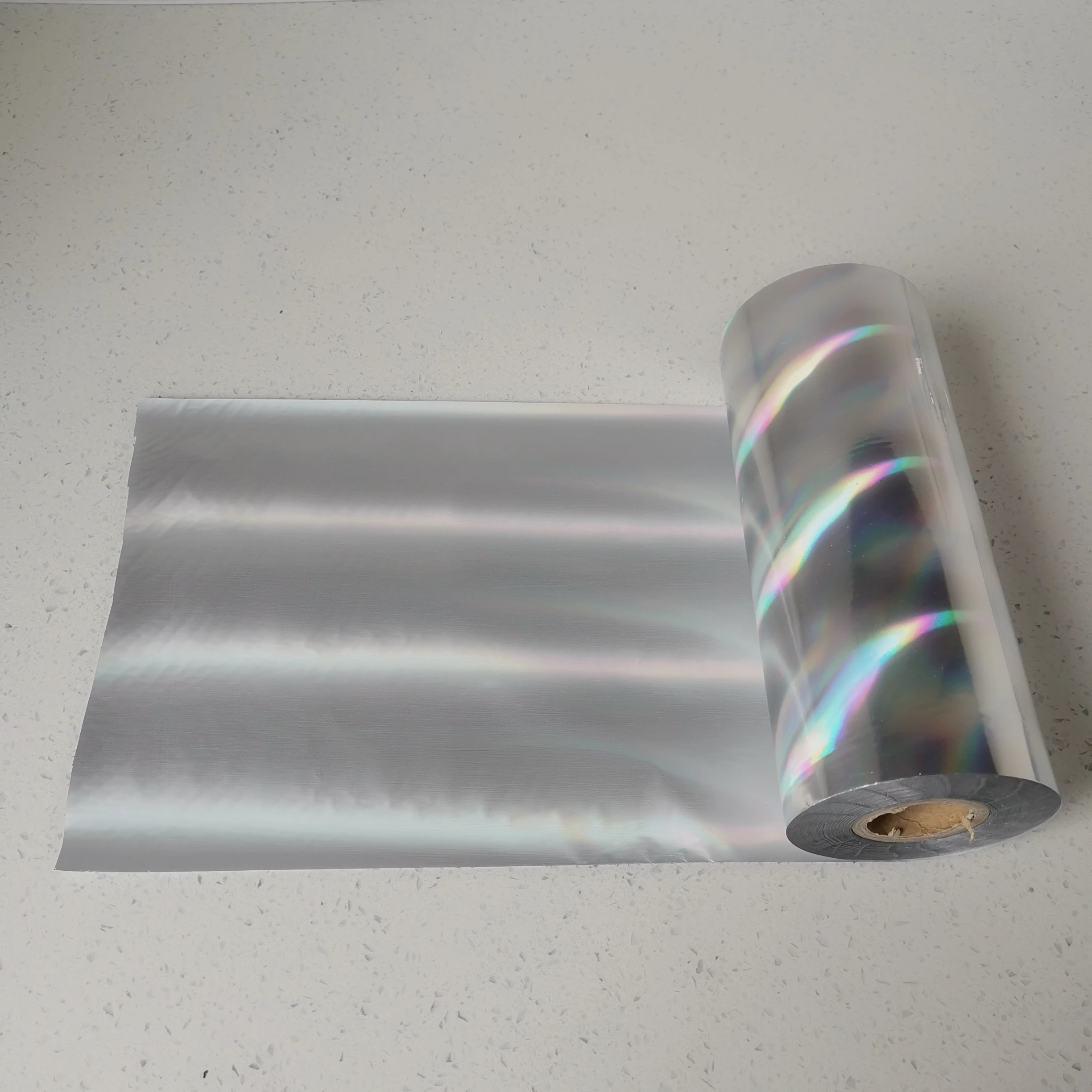 Rollo de papel de aluminio para estampado en caliente, lámina de plástico y película de plástico, Material PP PE, color plateado, 16cm x 120m, envío