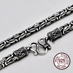 S925 Metal Making Handmake Jewelry Necklace 4MM 5MM 6MM Width King Chain for Men Necklace