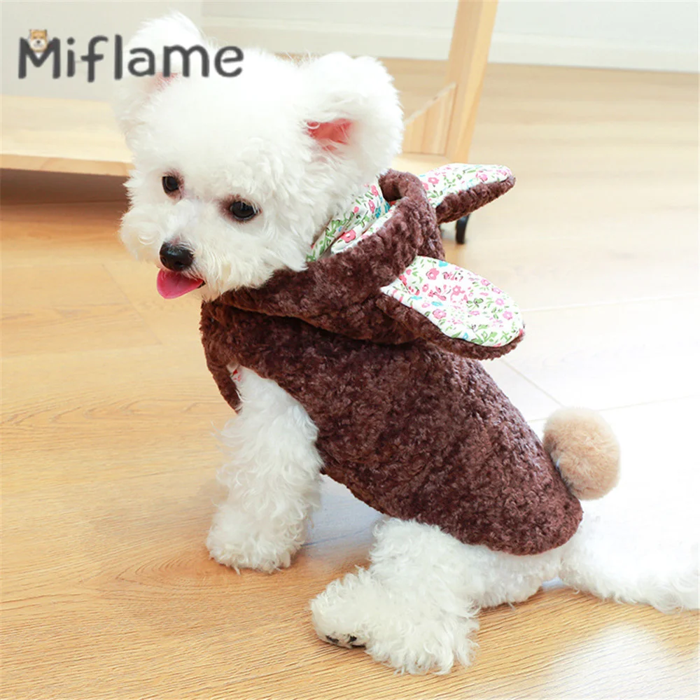 

Miflame Winter Warm Dog Sweater Fleece Puppy Clothing Outfits Cute Small Dogs Clothes Pomeranian Spitz Patchwork Pet Cat Costume