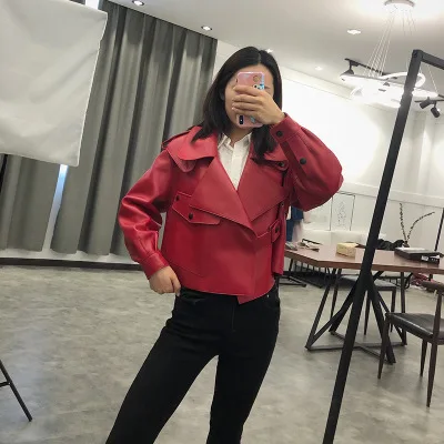 ISJING – veste ample en peau de mouton pour femme, nouvelle collection
