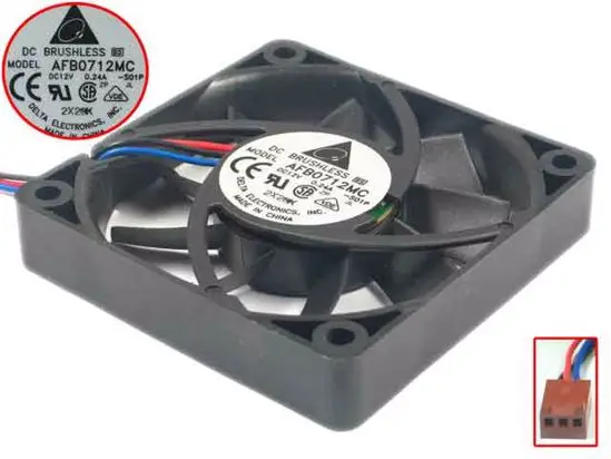 

Delta Electronics AFB0712MC S01P Server Cooling Fan DC12V 0.24A 70x70x15mm 3-Wire