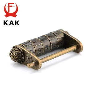 KAK-Antique Bronze Padlock, Zinc Alloy, Chinese Style, Password Combination, Jewelry Box Padlock, Retro Keyed Padlock, Decorative, Vintage 12 Main Sales Lock Brazil Old - №10