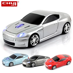 CHYI  Wireless Computer Car Mouse 2.4Ghz Ergonomic Mini Optical Usb PC Mause 3D Gift Cartoon LED Headlight Auto Mice For Laptop