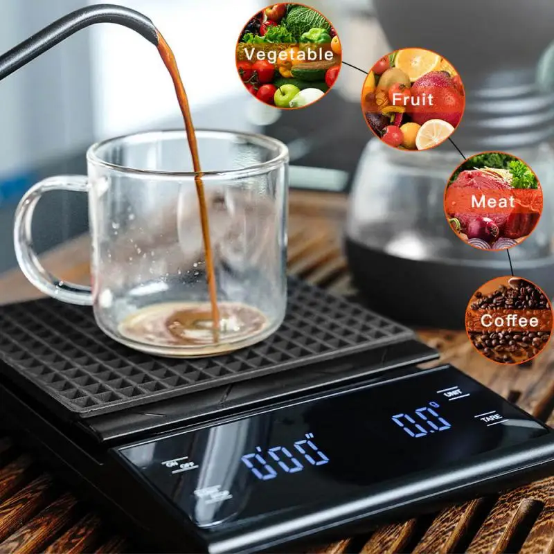 Kitchen Electronic Scales Digital Coffee Scale With Timer High Precision LED Display Household Weight Balance Measuring Tools