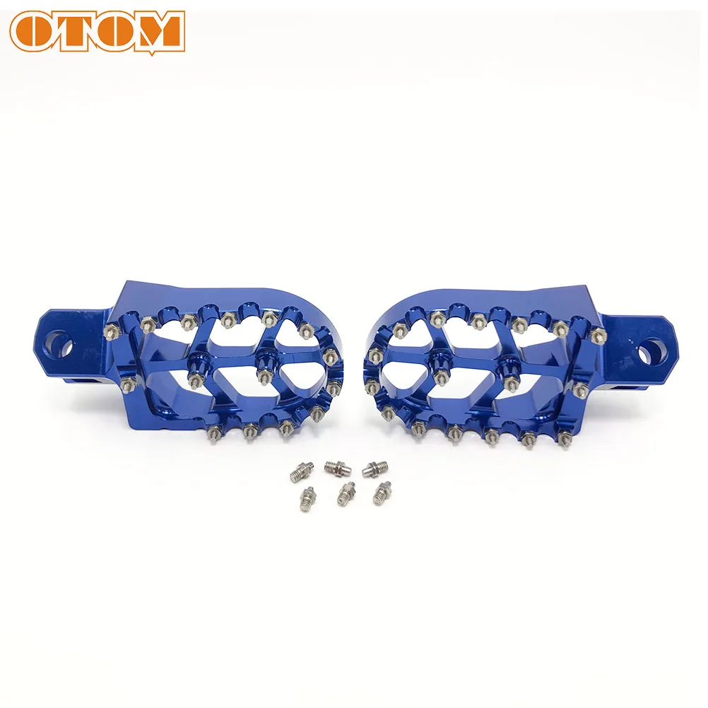 OTOM Motorcycle Footpegs Aluminum Pedal Sill Step Footlock Spring Roating Front Footrest For RM RMZ DRZ Off-Road Motocross Part