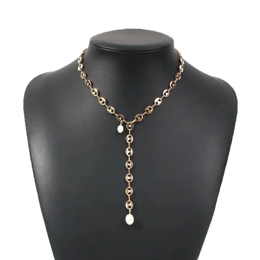 Fashion women's 2020 pearl Chains goth Gifts for the new year harajuk jewelry coffee beans necklace for vintage Jewelry