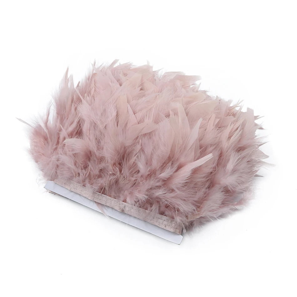 

Wholesale 2yards Turkey Feather Trim Fringe 4-6inch Leather Pink Chandelle Marabou Feathers For Skirt Dress Decoration Crafts