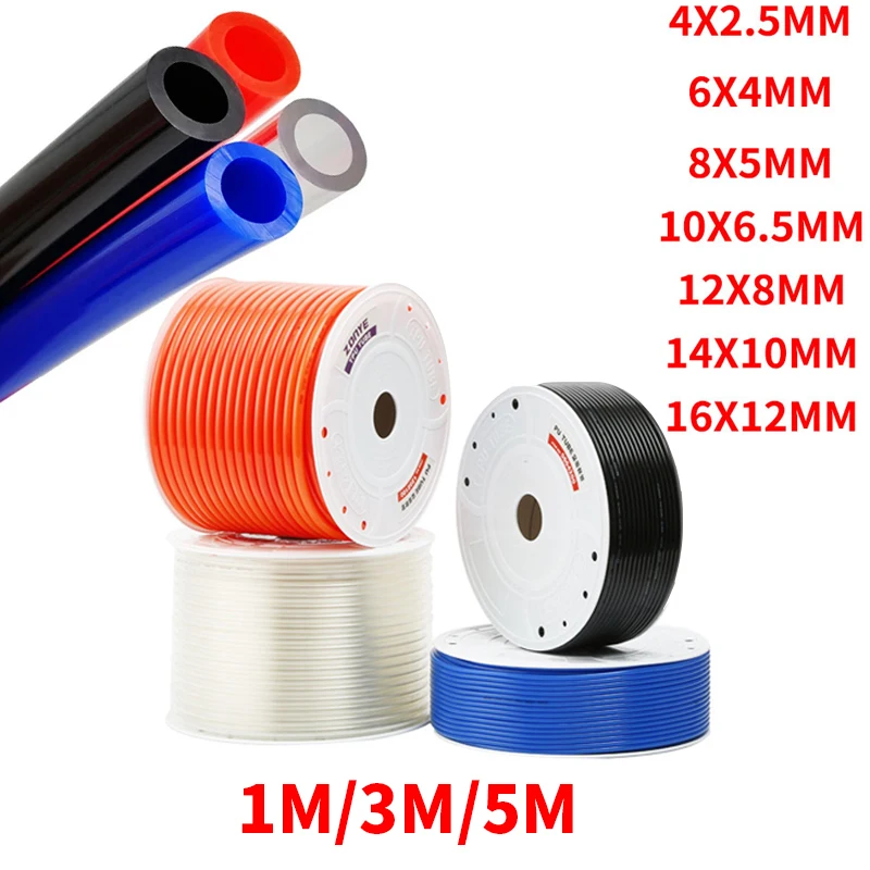 1M/3M/5M Air Tubing Component Polyurethane Air Hose OD 4mm 6mm 8mm 10mm 12mm PU Pipe Air Line Hose for Compressor Pneumatic Tube