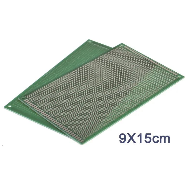 1 pces 9x15 cm protótipo pcb 2 camada 9*15 cm painel placa universal dupla lateral 2.54mm verde