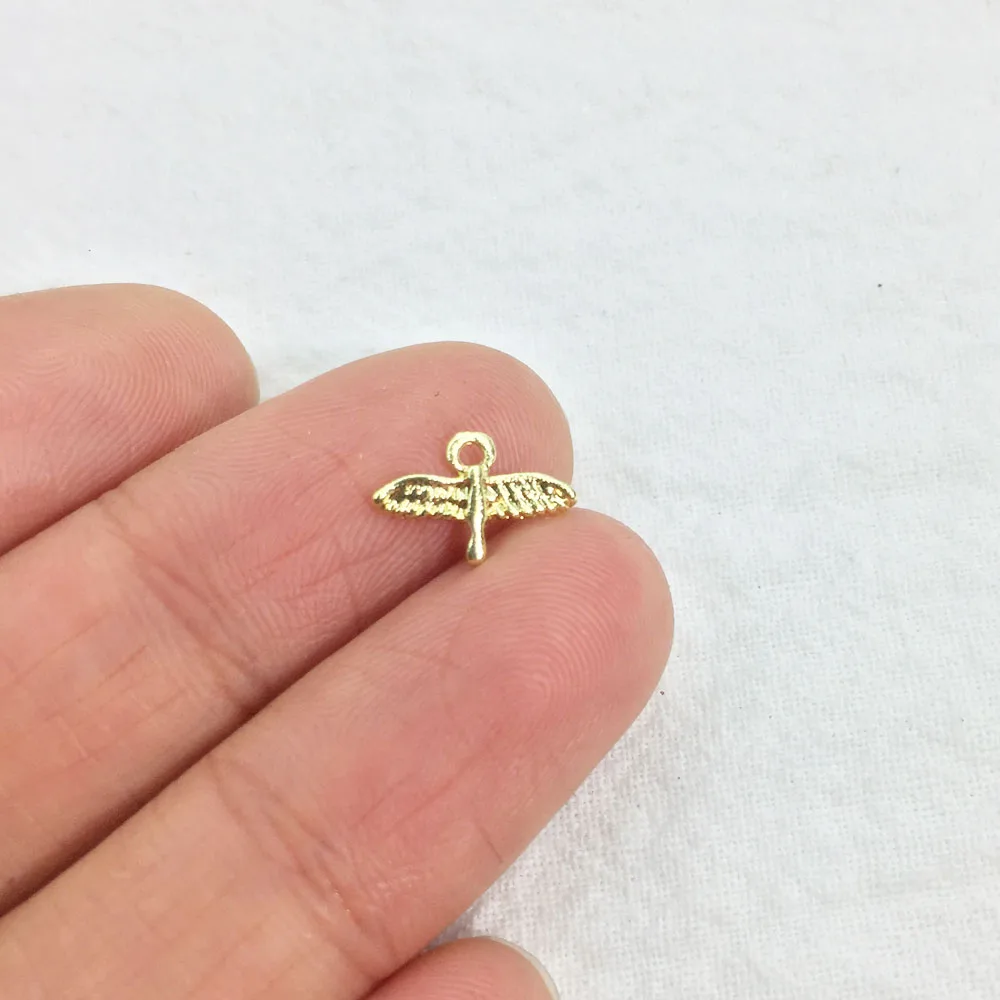 Eruifa 20 sztuk 10mm Mini ptak cynku biżuteria ze stopu DIY Charms wisiorek naszyjnik, kolczyki bransoletka 2 kolory — zdjęcie 3