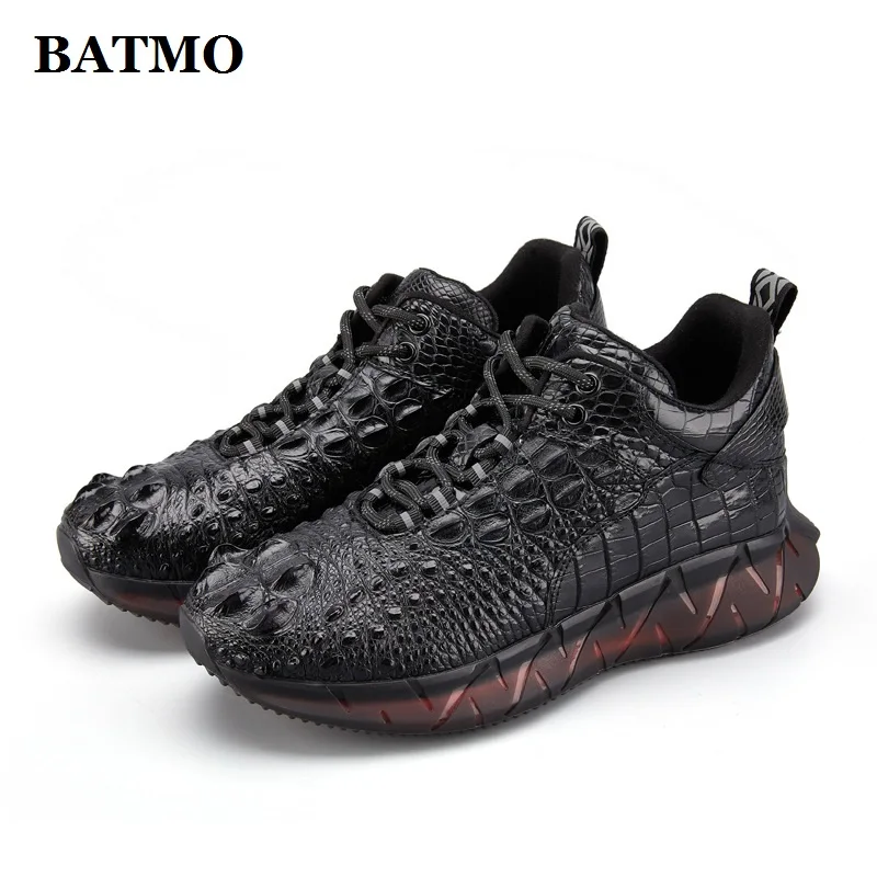 BATMO 2023 new arrival Crocodile skin causal shoes men,male Genuine leather sneakers 6041