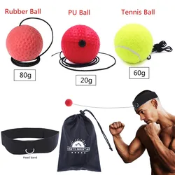 Juego de Pelota de reflejo de boxeo, 3 niveles de dificultad, bolas de boxeo con diadema ajustable para entrenamiento de agilidad de reacción de velocidad de perforación