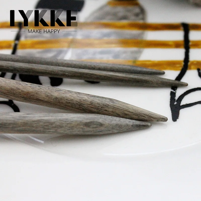 1 piece Lykke Driftwood 5 inch (11.5cm) interchange Circular Needle Tips