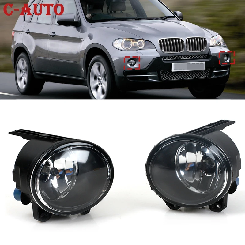 C-Auto Front bumper Driving Fog Light Lamp Housing fog light halogen fog lamp bulb H11 For BMW E53 X5 2000-2007 Sport Clear Lens