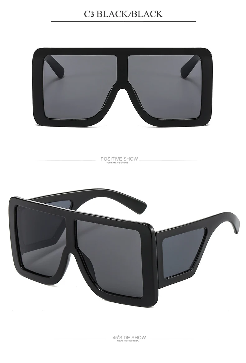 OEC-MANAGEMENT CPO Ein Stück Goggle Sonnenbrille Frauen Übergroßen Quadratischen Gläser Mode Rosa Grau Sonnenbrille Männer Retro Brillen UV400 – Detail 7