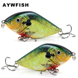 AYWFISH Jerk Bait 70mm 14.5g Mini Wobbler in plastica dura affondamento esche occhi 3D sonagli piccolo Jerkbait per luccio Musky Fishing