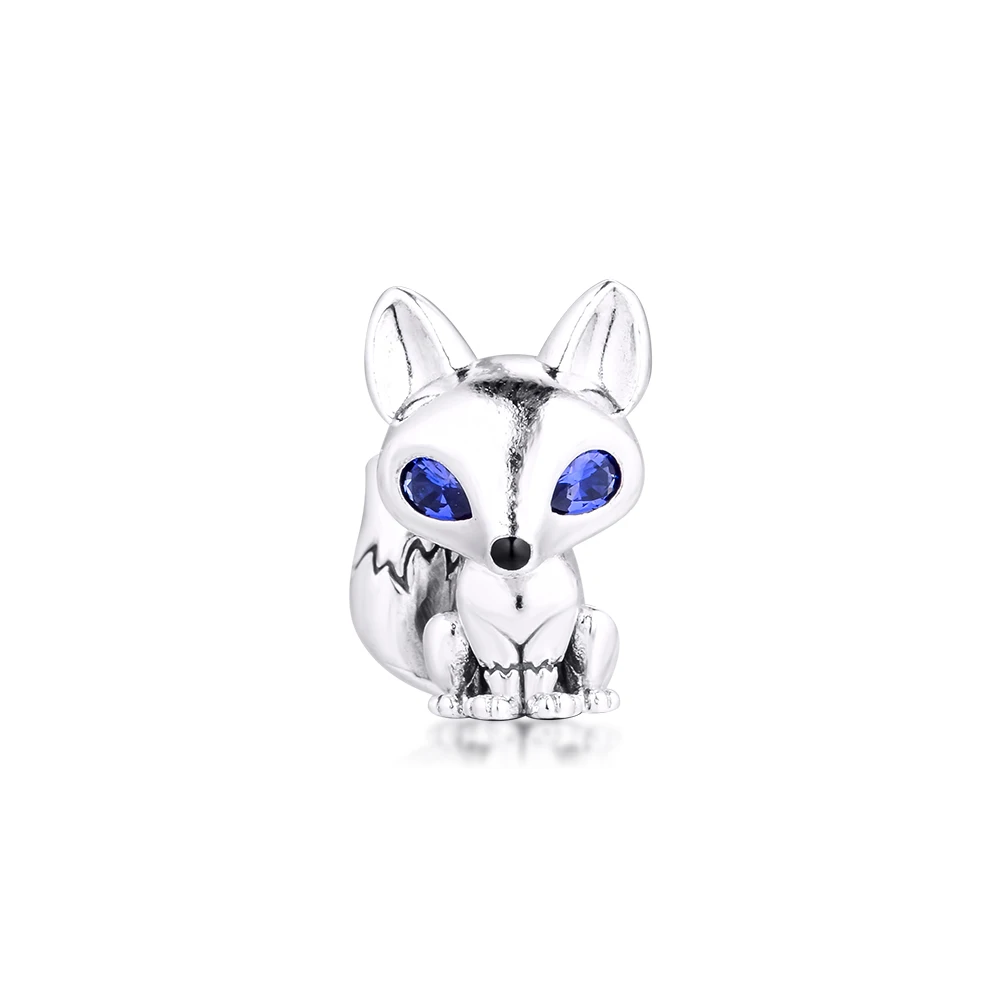 

Blue-Eyed Fox Charm for Bracelets Women 925 Sterling Silver Charm Beads for Jewelry Making Valentine Day