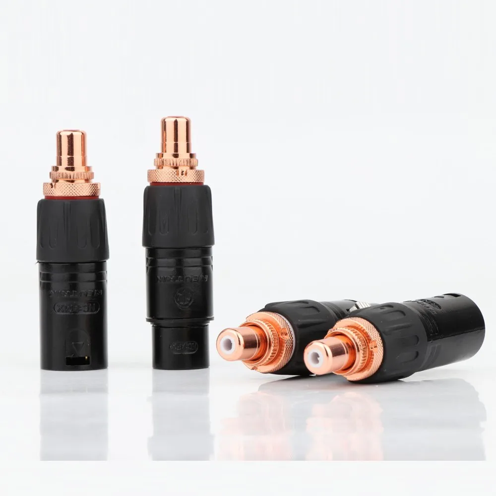 Neutrik XLR Male Female to RCA Female Socket Adapter Gold Balanced Plug Male