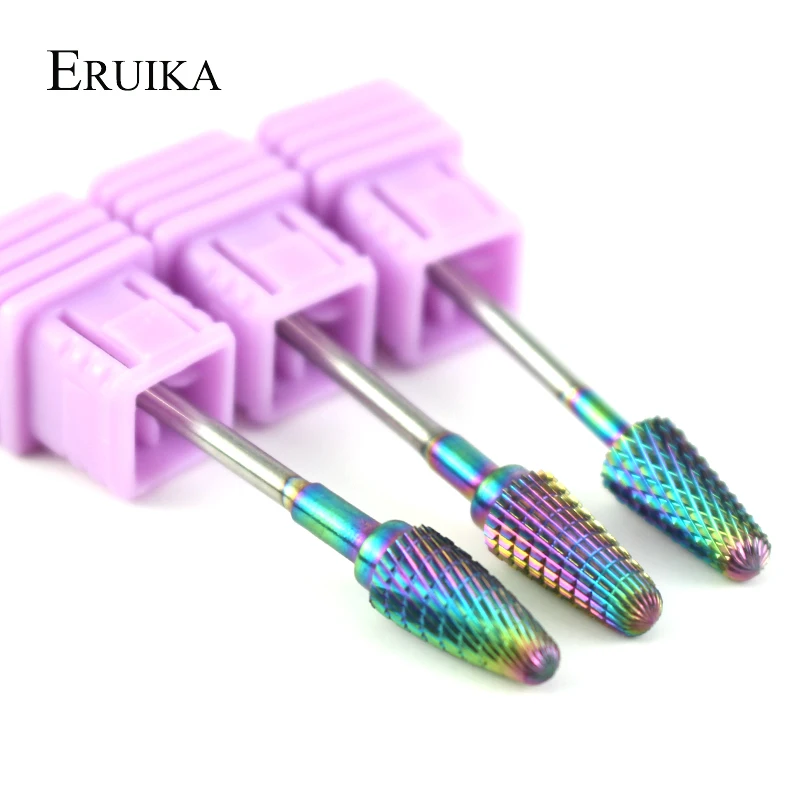 

ERUIKA 3 Type Rainbow Carbide Nail Drill Bit Remove Calluses Bit Electric Drill Shank Manicure Apparatus Pedicure Machine Tools