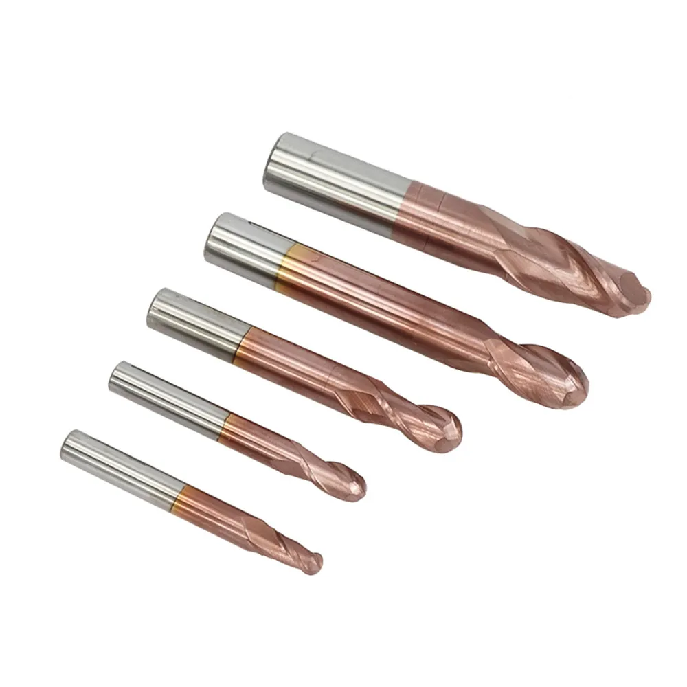 

1pc R0.5-R6.0 50 degree ball nose end mill 2 flutes ticn coating cnc router bit tungsten carbide