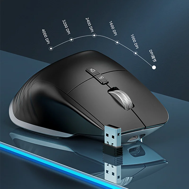 Imagem -06 - Mouse sem Fio Bluetooth 2.4g Recarregável Silencioso Ergonômico Computador Dpi up 4000 para Tablet Macbook Laptop Jogos Escritório