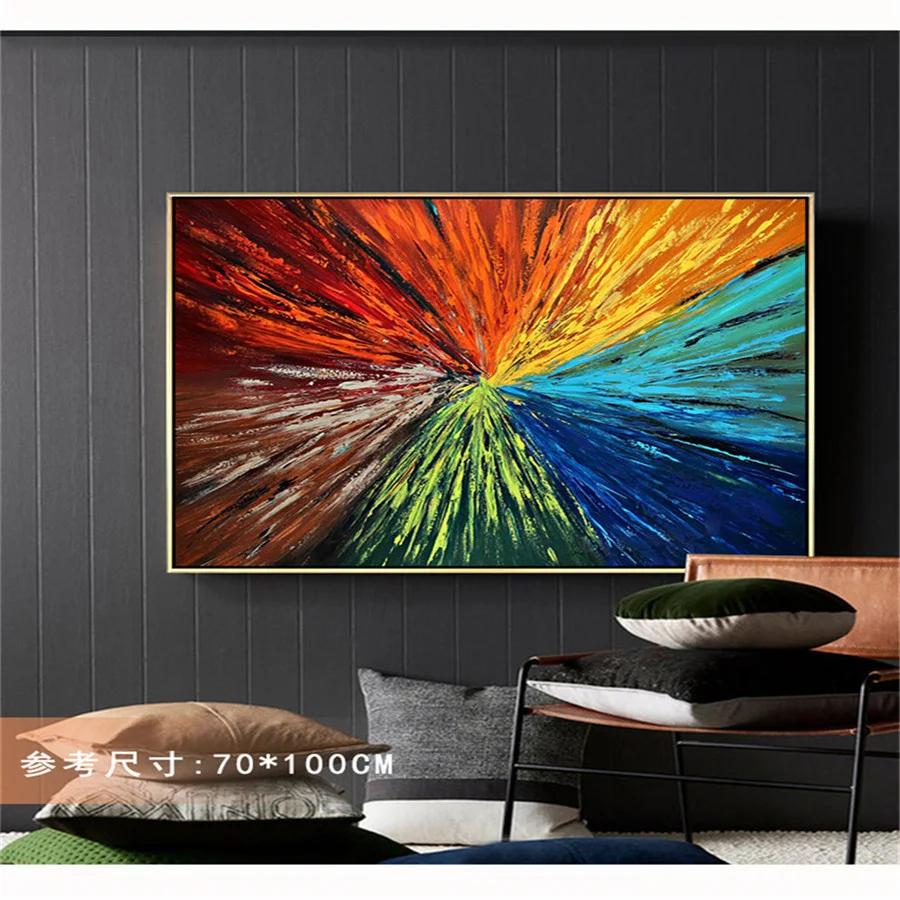 Handmade Oil Painting On Canvas Colorful Abstract Paint Wall Art Picture Modern Palette Paintings For Home Office Decoration