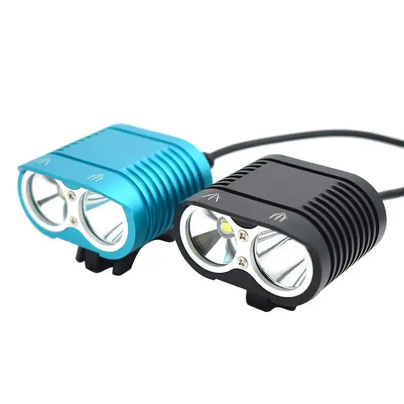 3800LM 2*XM-L2 LED Bike Front Light 8800mAh Rechargeable Lamp Mountain Road Headlight Cycling Flashlight MTB Bicycle Accessories