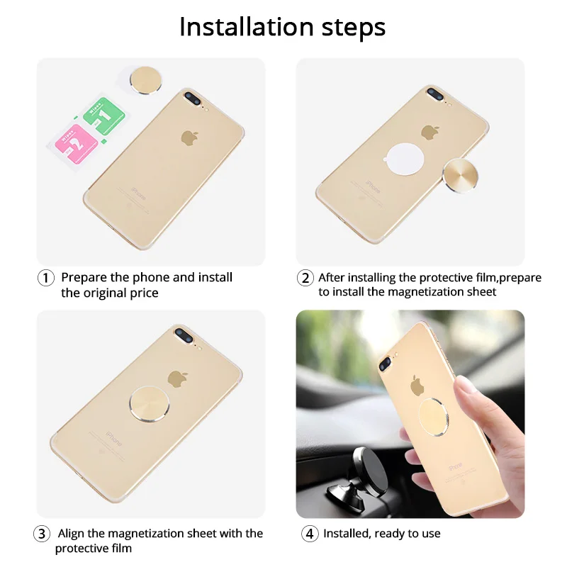 Metal Plate Disk for Magnetic Car Phone Holder Sticky Magnet Iron Sheet Phone Back Patch For Iphone Samsung Xiaomi  Accessories