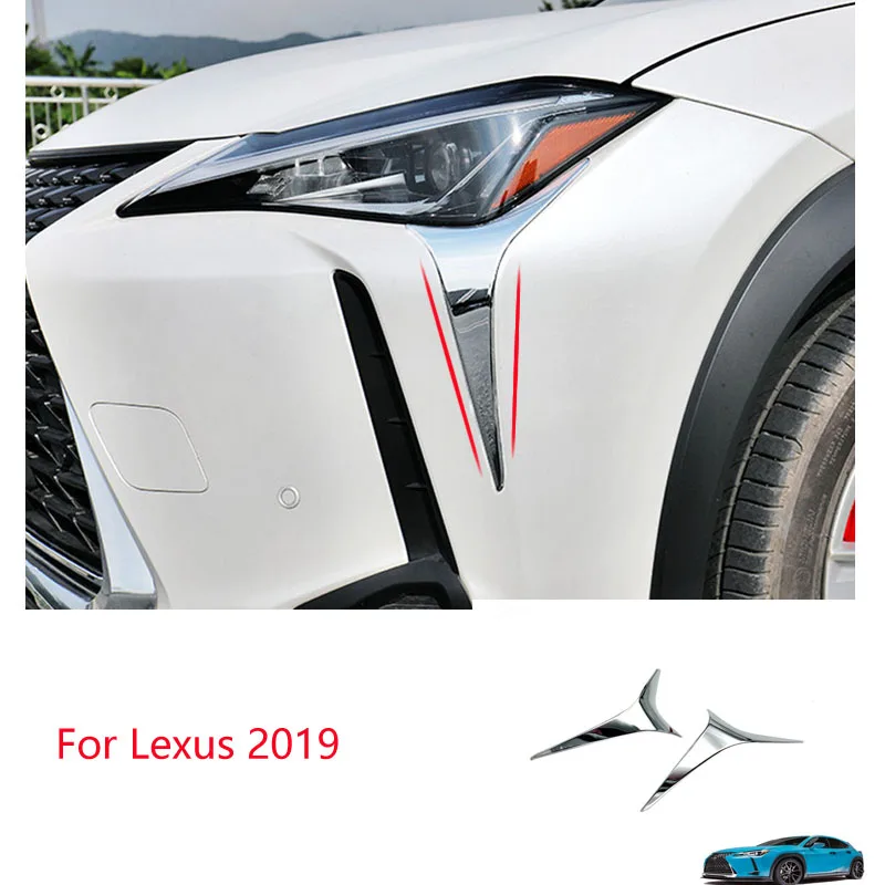 

For Lexus 2019 UX modified special headlight eyebrow bright strip large lampshade ABS electroplating car styling 2pcs