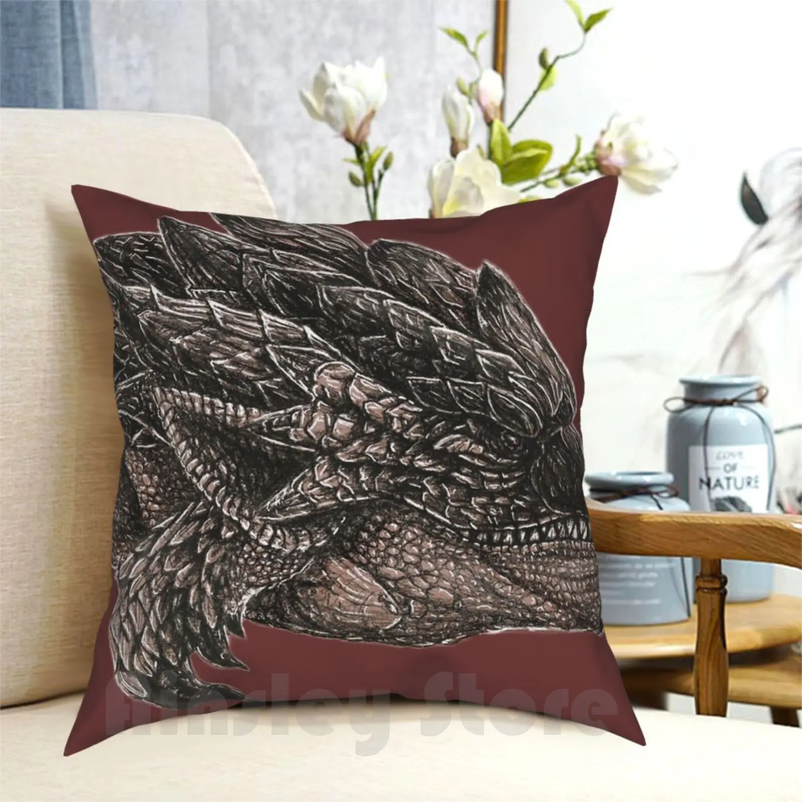 

Наволочка Monster Hunter с принтом для дома, мягкая наволочка «сделай сам», Rathian Monster Hunter Monsterhunter Dragon, видеоигра, геймер