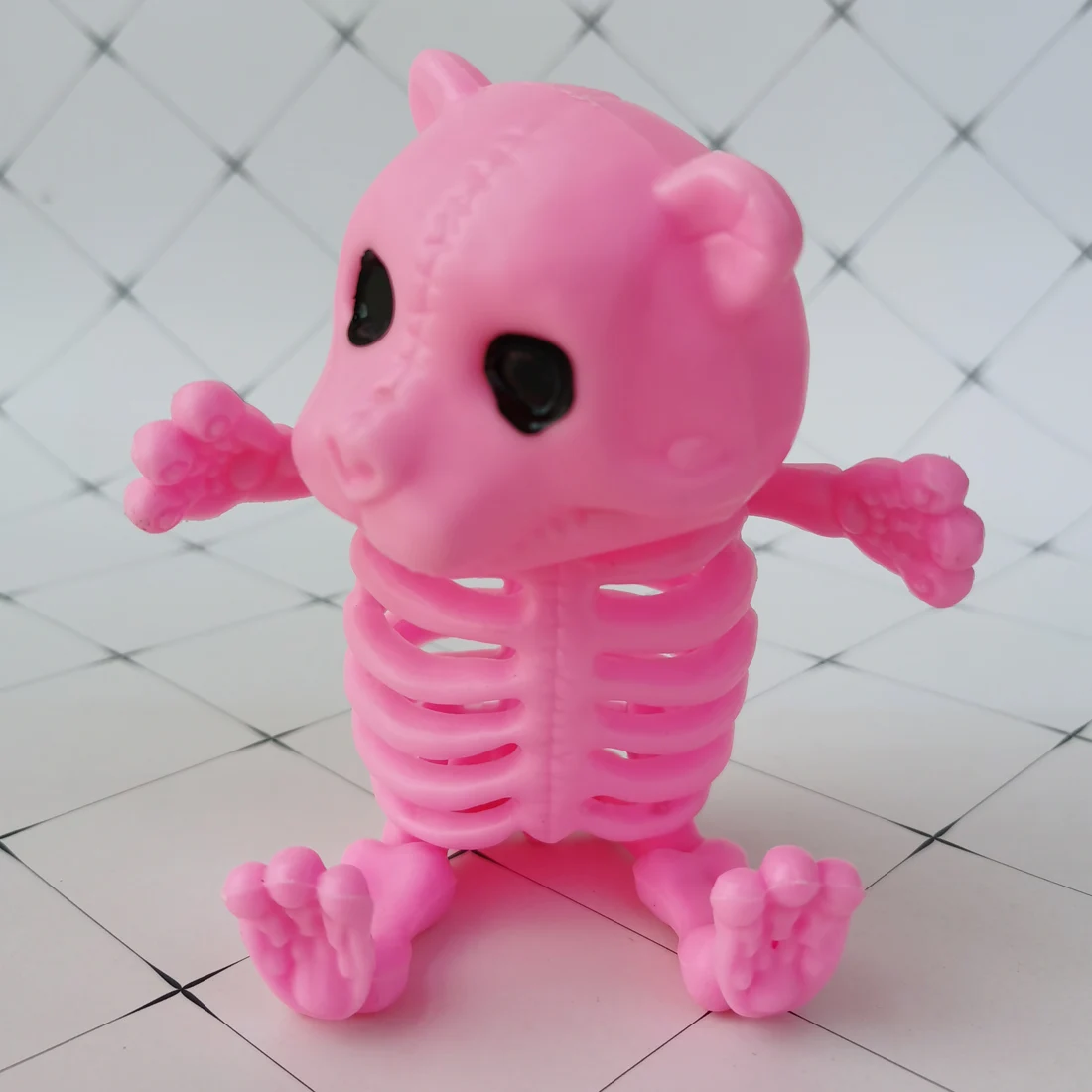 Halloween Decoration Animal Skeleton Bones Creepy Teddy Bear Bonez Ornaments Hallowmas Horror Props Party (Pink)