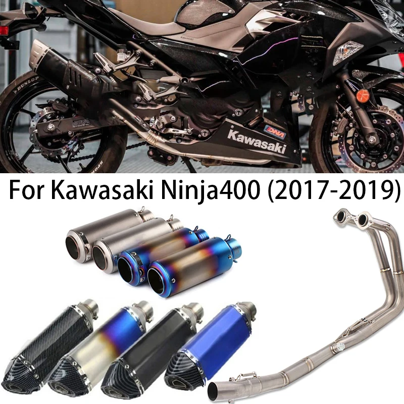 

Motorcycle Exhaust Exhaust Tailpipe Front Pipe Muffler Middle Link Connect Pipe For Kawasaki Ninja 400 250 2017 2018 2019