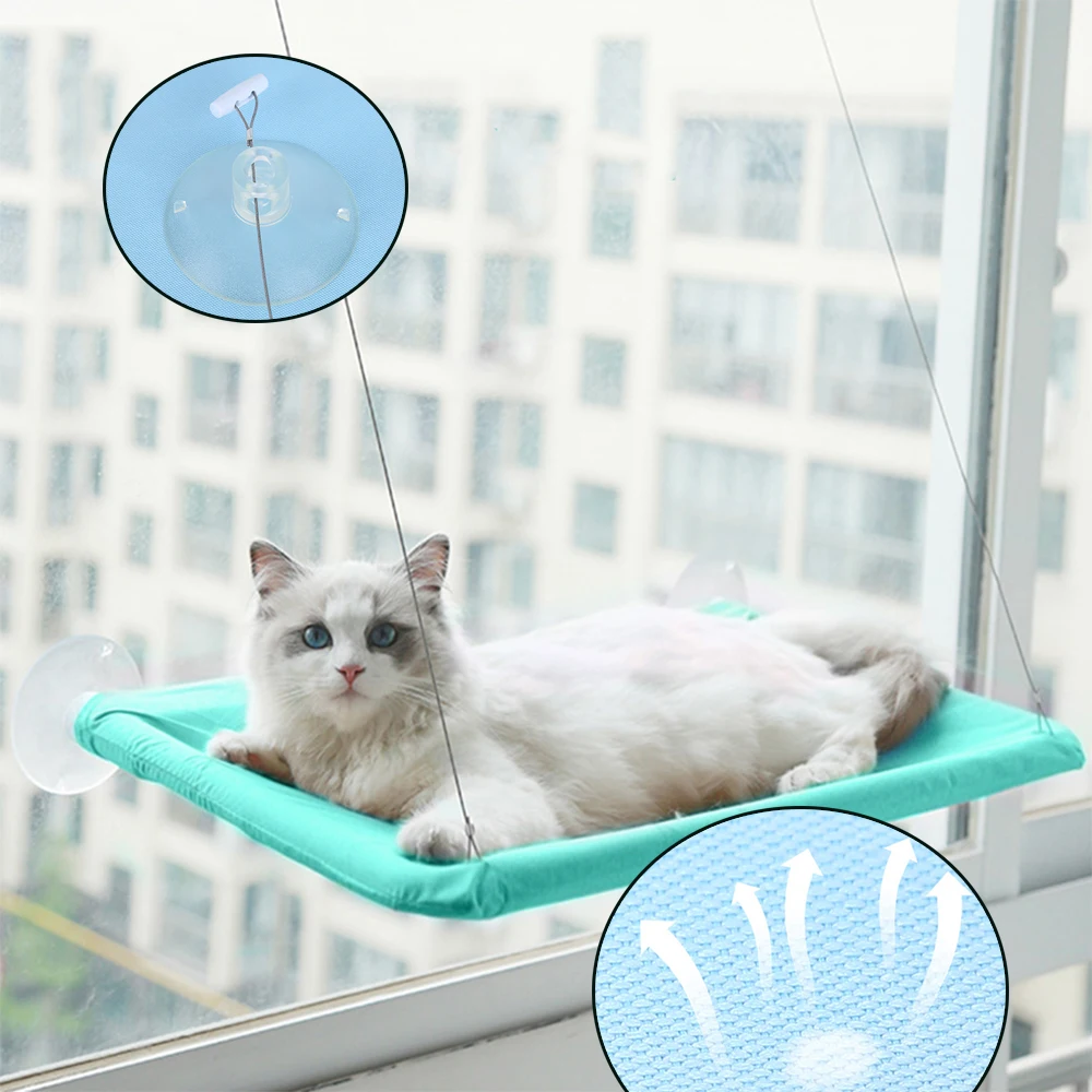 Cat Hanging Bed Comfortable Kitten Hammock Perch Cat Sunny Window Seat Mount Sleeping Hammock For Cats On The Window