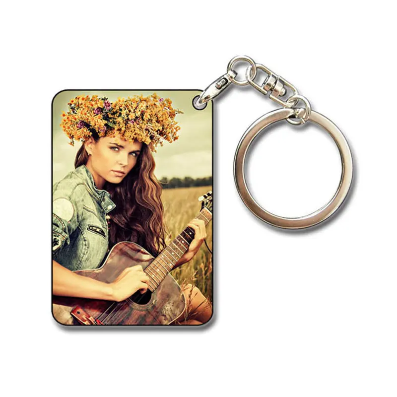 

Sublimation blank MDF wooden keychain Thermal transfer can print picture Individuality present custom design key chain 50pcs/lot