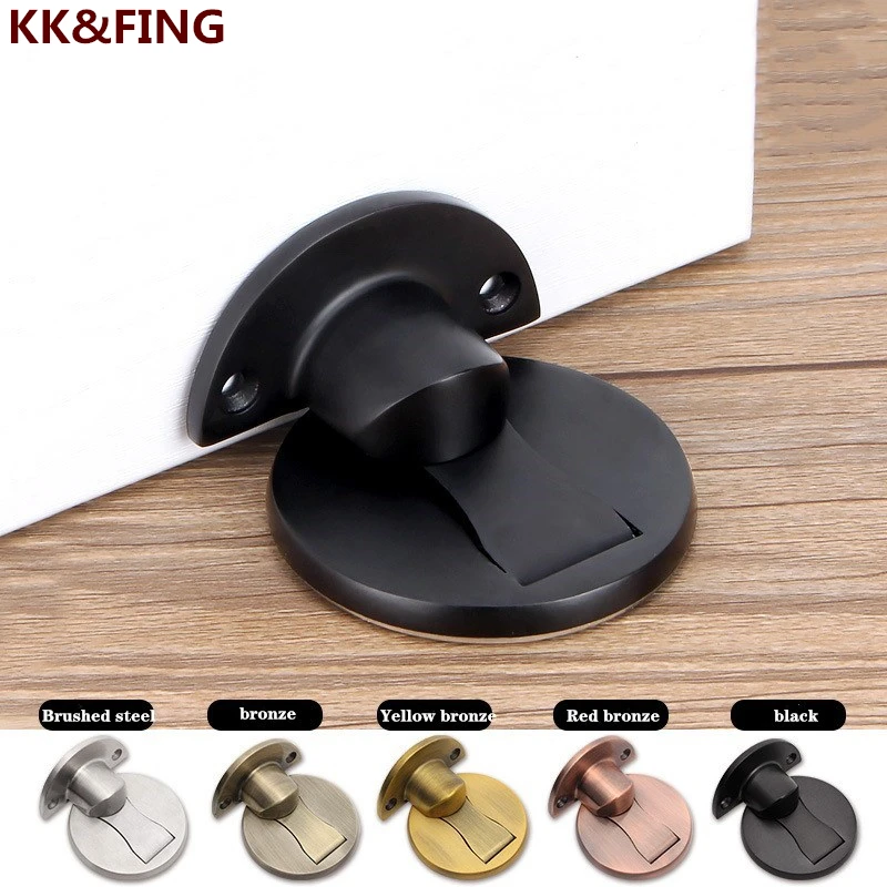 

KK&FING Stainless Steel Concealed Floor Suction Anti-rust Door Stopper Punch-free Magnetic Ground Suction Waterproof Door Stop