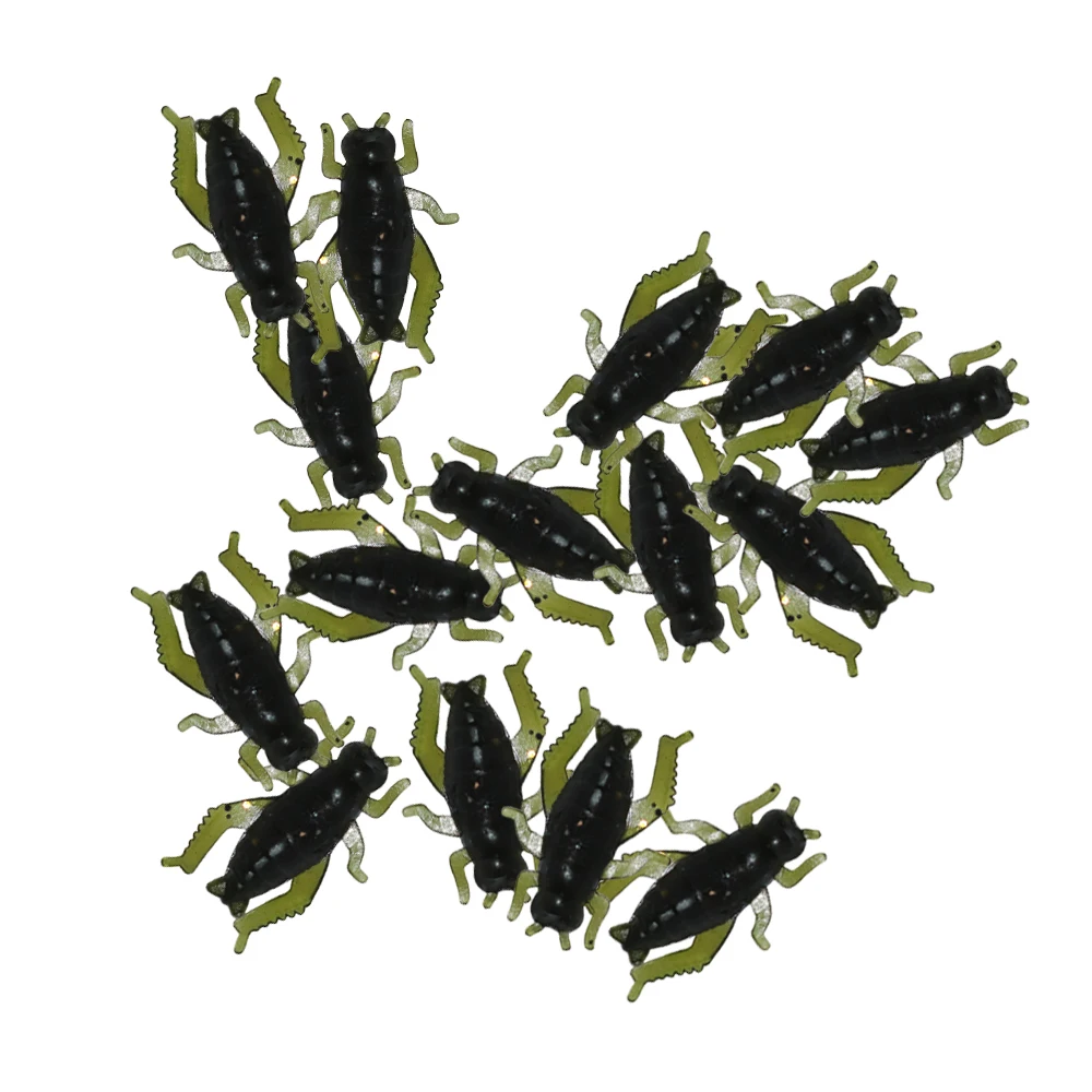 20Pcs/Lot Floating Cricket Artificial Fishing Lures Ocean Wobblers Silicone Bait Lightweight Grasshopper Soft Insect Bait  pesca