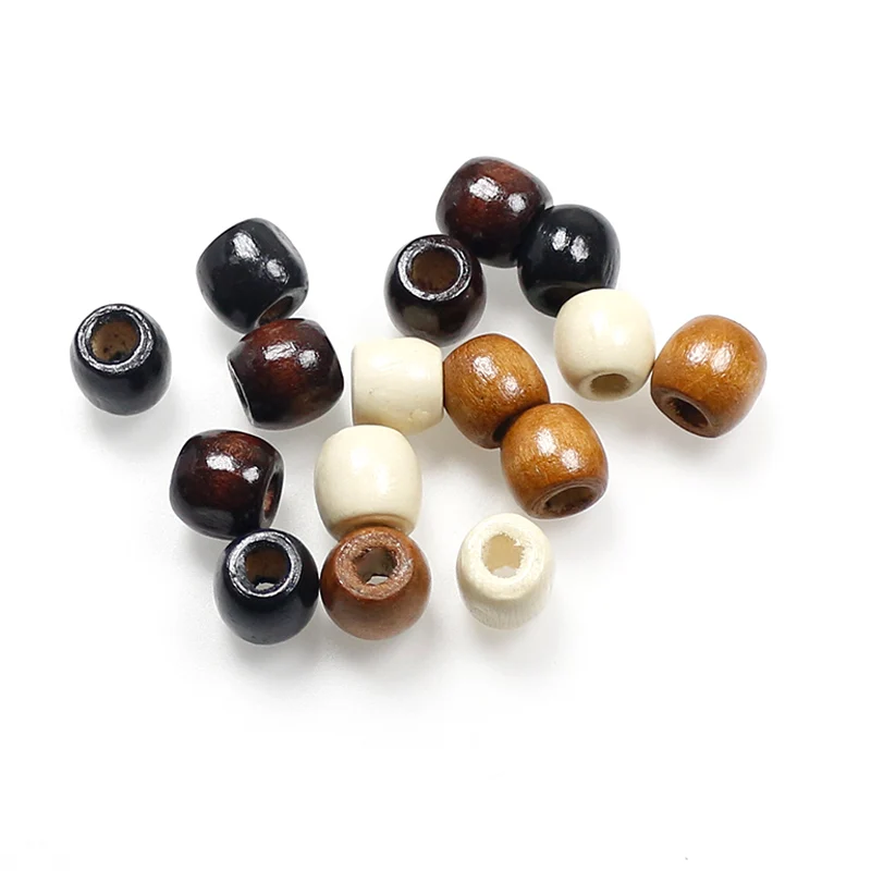 Large Hole Coffee Black Wooden Beads Loose Beads For DIY Jewelry Big Holes