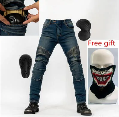 Winter plus velvet warmth riding motorcycle jeans Aramid anti-fall racing MOTO pants Knight equipment