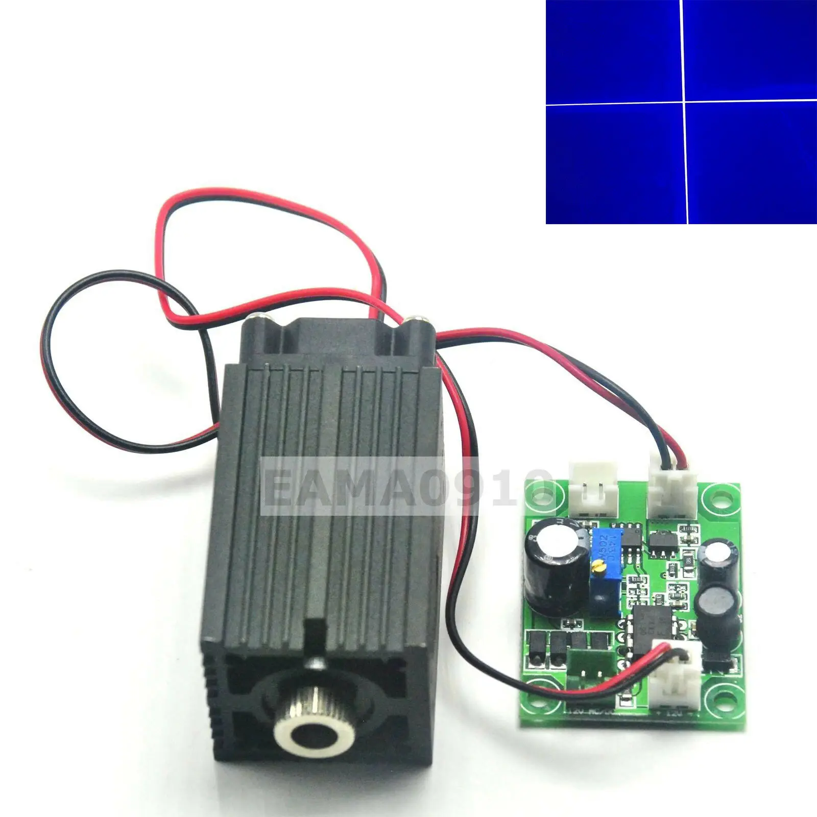 Blue 450nm 100mW Cross Focusable Laser Module w/TTL+Driver +Long-time Working GD