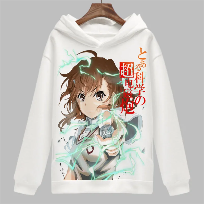 A Certain Scientific Railgun Cosplay Hoodie Cartoon Misaka Mikoto Print Hoodies Winter Autumn Fleece Sweatshirts Casual Pullover