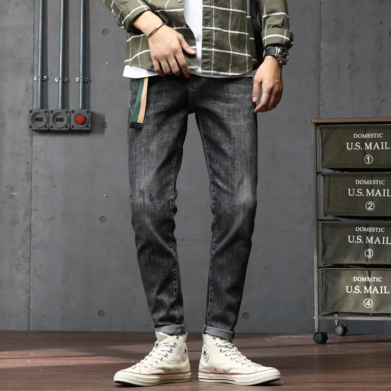 Large Size Men's Korean Version Jeans Spring Autumn New Trendy Brand Simplicity Denim Pants All-match Casual Loose Trousers