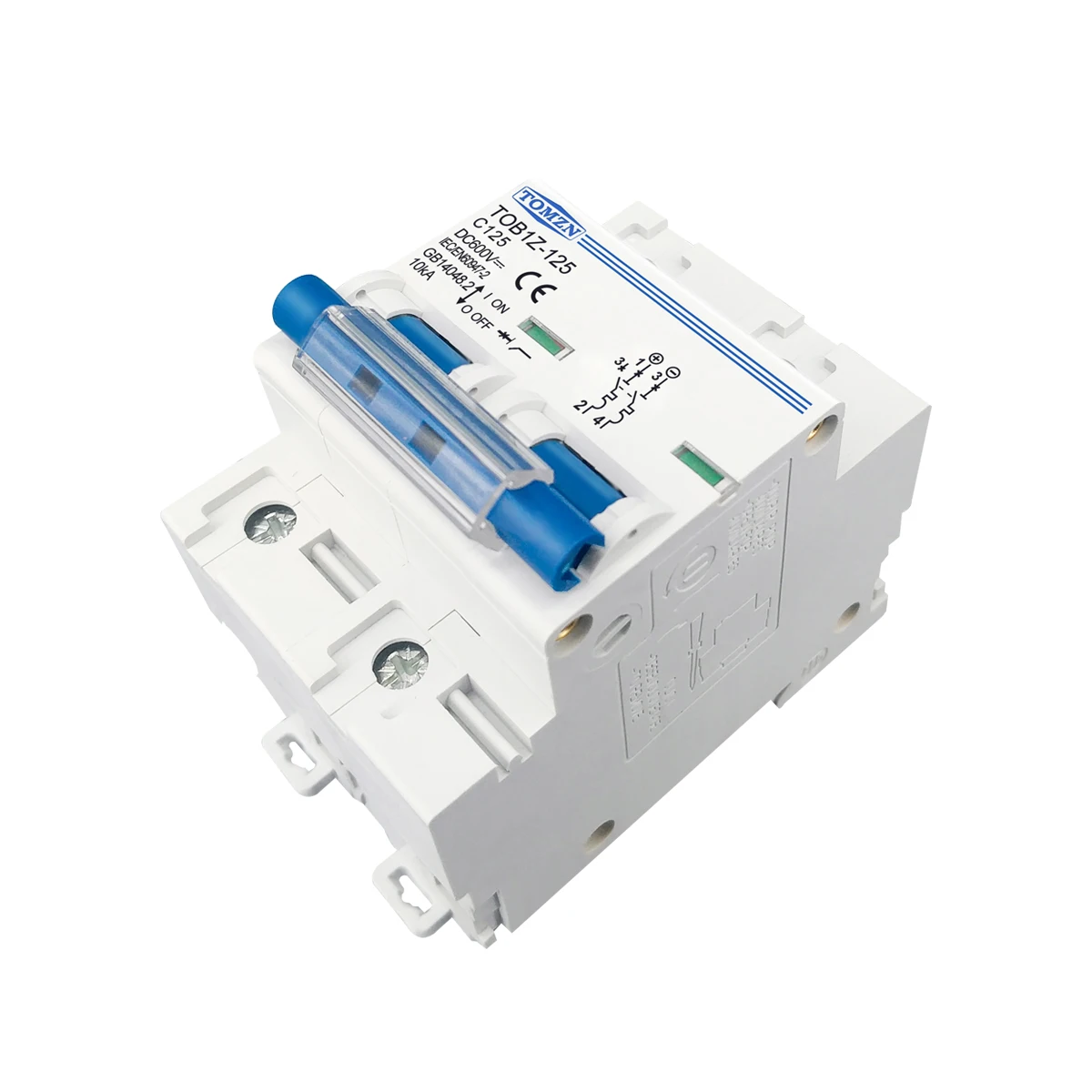 TOMZN 2P DC MCB 600V 125A 100A 80A Circuit Breaker PV System Battery Main Switch
