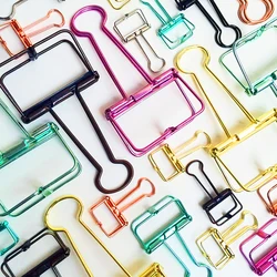 JIANWU Metal long tail clips  gold paper clips Color clips mini clips Multifunctional metal bookmark