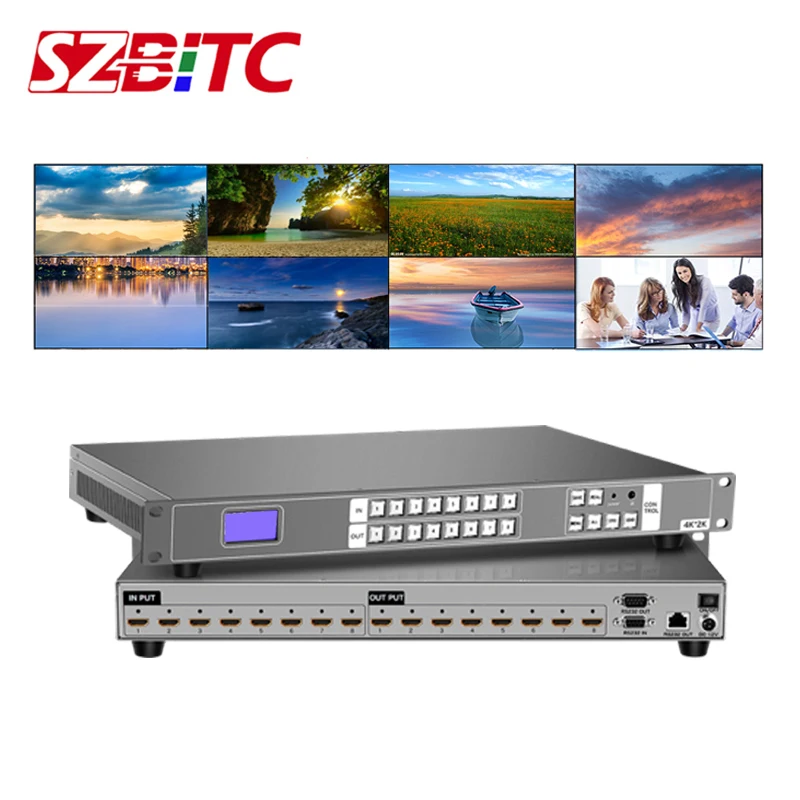 Imagem -03 - Szbitc-hdmi Matrix com Controle Remoto Comutação de Vídeo Botões Visuais 4k 4x4 8x8 12x12 16x16 Rs232