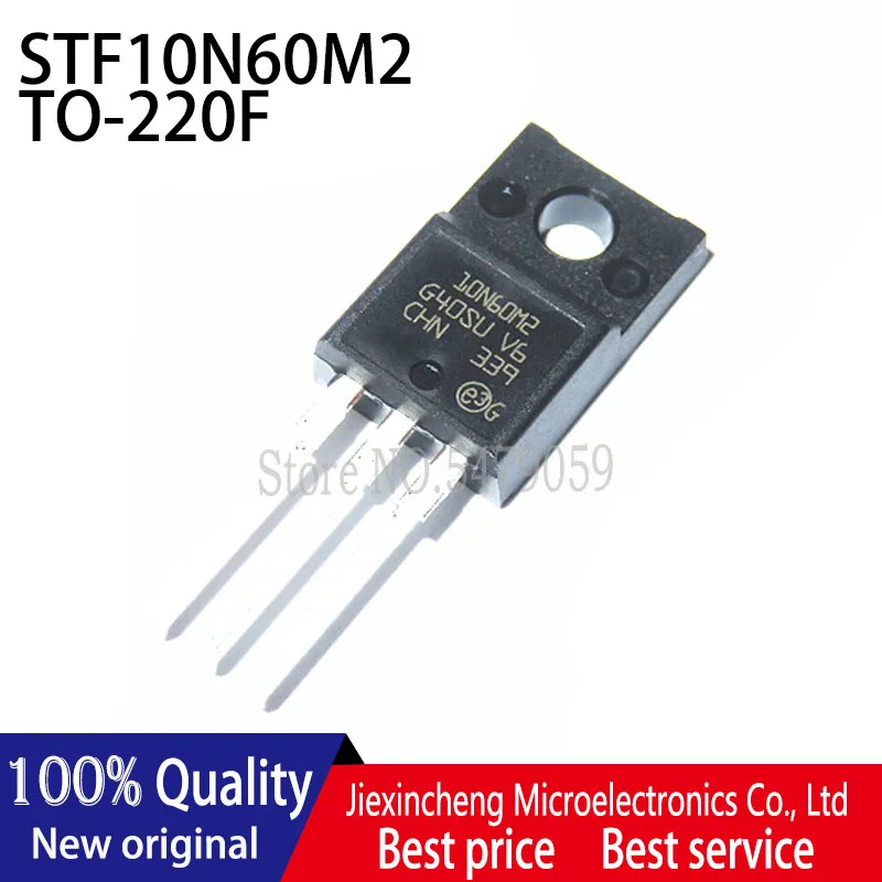 10個STF10N60M2 10N60M2 mosfet N-CH 600v TO-220F新オリジナル